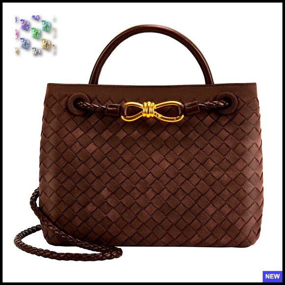 Handbags - Woven Tote Bag Leather Shoulder Handbag Top Handle Purse Chic Versatile